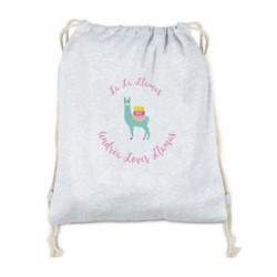 Llamas Drawstring Backpack - Sweatshirt Fleece - Double Sided (Personalized)