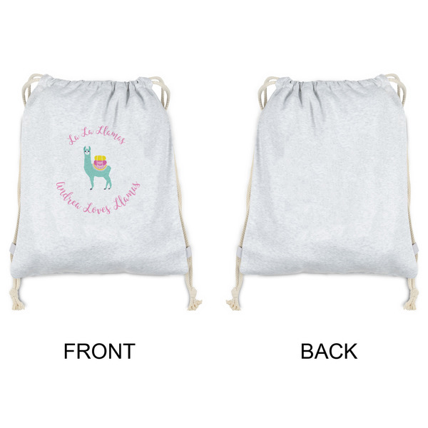 Llamas Drawstring Backpacks - Sweatshirt Fleece - Single Sided - APPROVAL