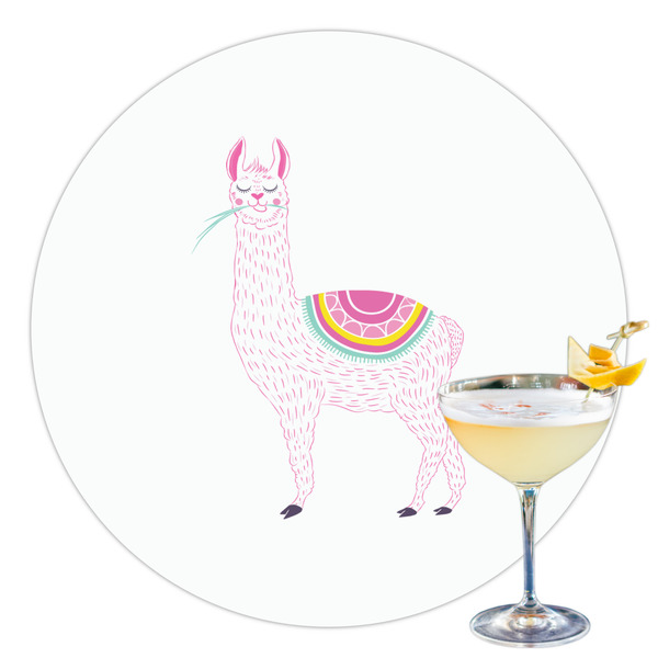 Custom Llamas Printed Drink Topper - 3.5"