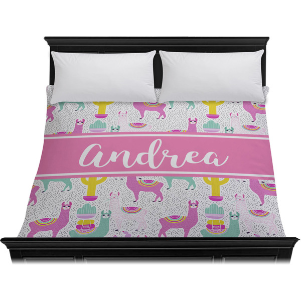 Llamas Duvet Cover - King - On Bed - No Prop