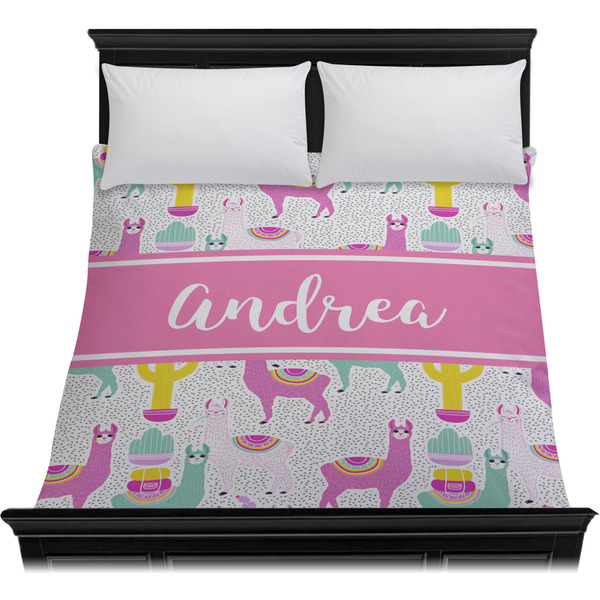 Llamas Duvet Cover - Queen - On Bed - No Prop