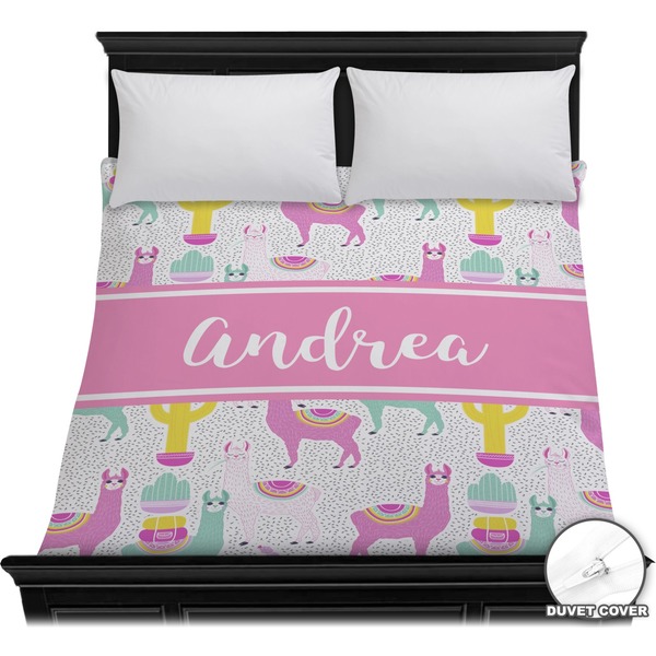 Custom Llamas Duvet Cover - Full / Queen (Personalized)