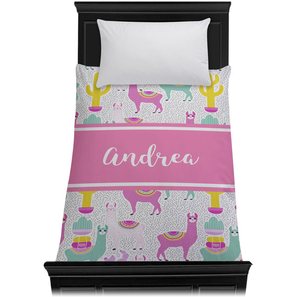 Llamas Duvet Cover - Twin XL - On Bed - No Prop