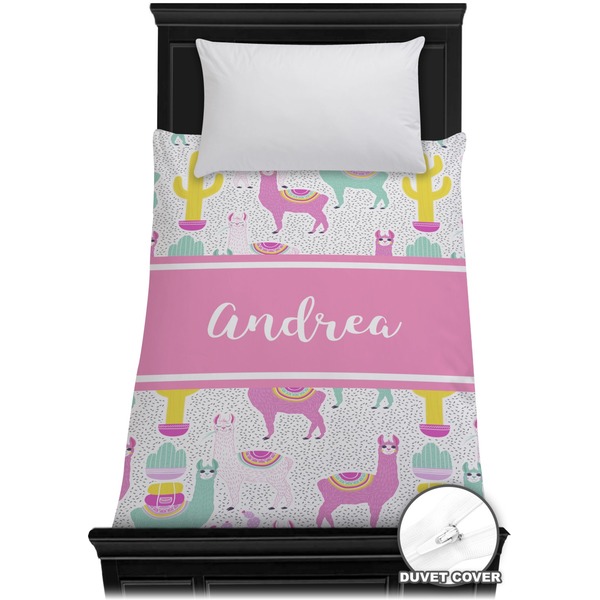 Custom Llamas Duvet Cover - Twin (Personalized)