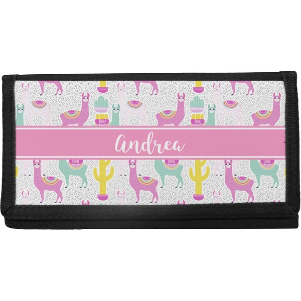 Custom Llamas Canvas Checkbook Cover (Personalized)
