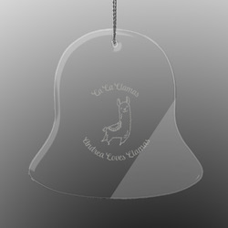 Llamas Engraved Glass Ornament - Bell (Personalized)