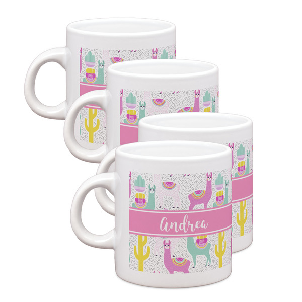 Custom Llamas Single Shot Espresso Cups - Set of 4 (Personalized)