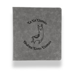 Llamas Leather Binder - 1" - Grey (Personalized)