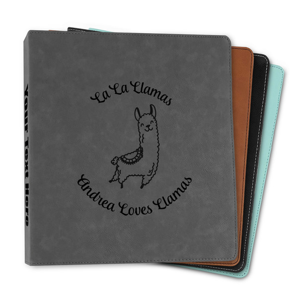 Custom Llamas Leather Binder - 1" (Personalized)