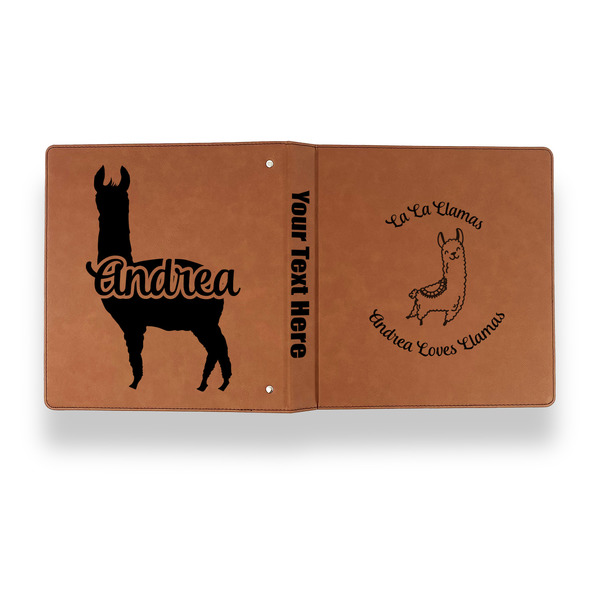 Llamas Leather Binder - 1" - Rawhide - Back Spine Front View