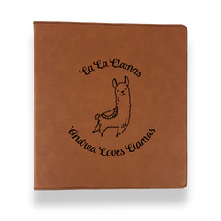 Llamas Leather Binder - 1" - Rawhide (Personalized)