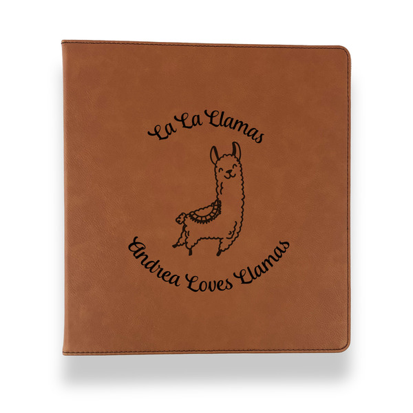 Llamas Leather Binder - 1" - Rawhide - Front View