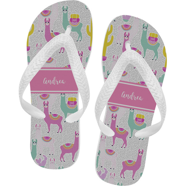 Custom Llamas Flip Flops - XSmall (Personalized)