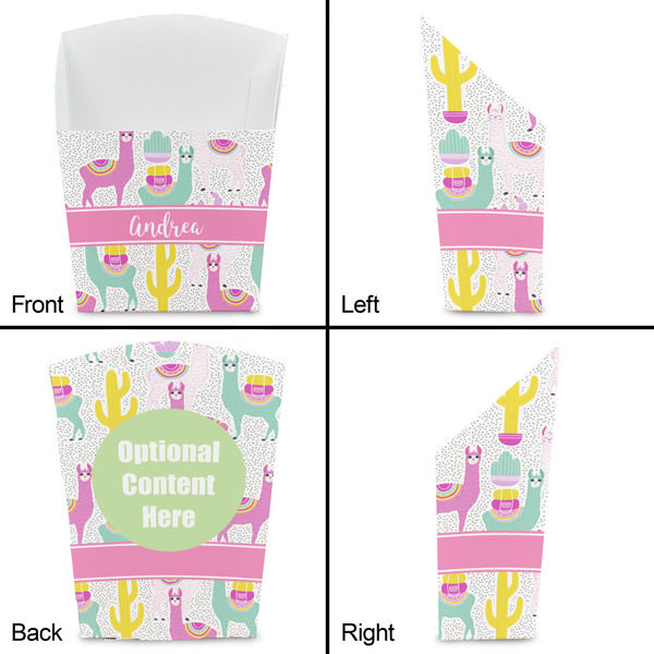 Llamas French Fry Favor Box - Front & Back View