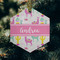Llamas Frosted Glass Ornament - Hexagon (Lifestyle)