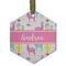 Llamas Frosted Glass Ornament - Hexagon