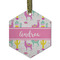 Llamas Flat Glass Ornament - Hexagon w/ Name or Text
