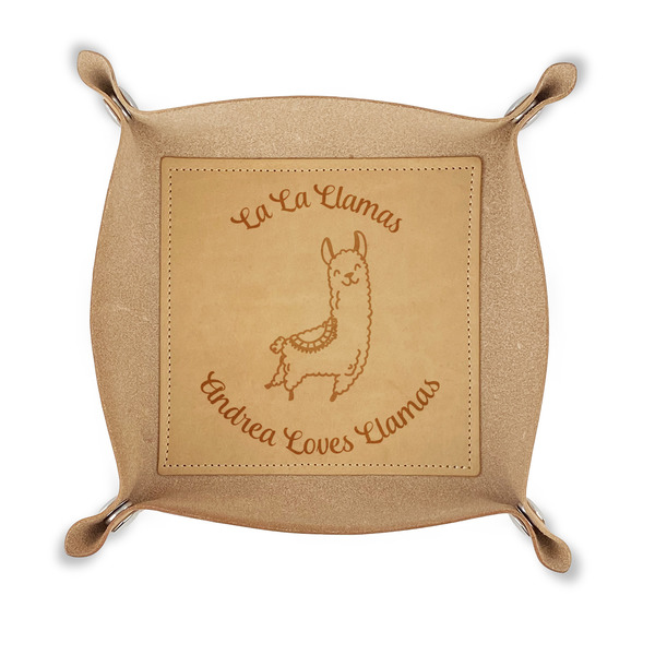 Custom Llamas Genuine Leather Valet Tray (Personalized)