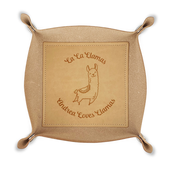 Custom Llamas Genuine Leather Dice Tray (Personalized)