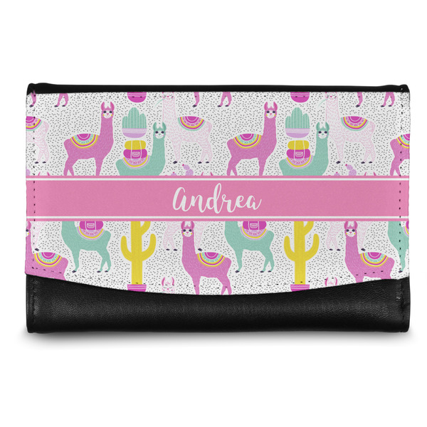 Custom Llamas Genuine Leather Women's Wallet - Small (Personalized)