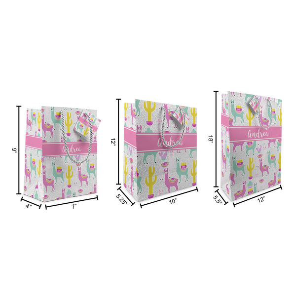 Llamas Gift Bags - All Sizes - Dimensions