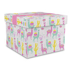 Llamas Gift Box with Lid - Canvas Wrapped - Large (Personalized)