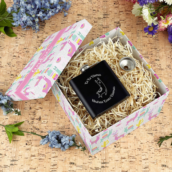 Llamas Gift Boxes with Lid - Canvas Wrapped - Large - In Context