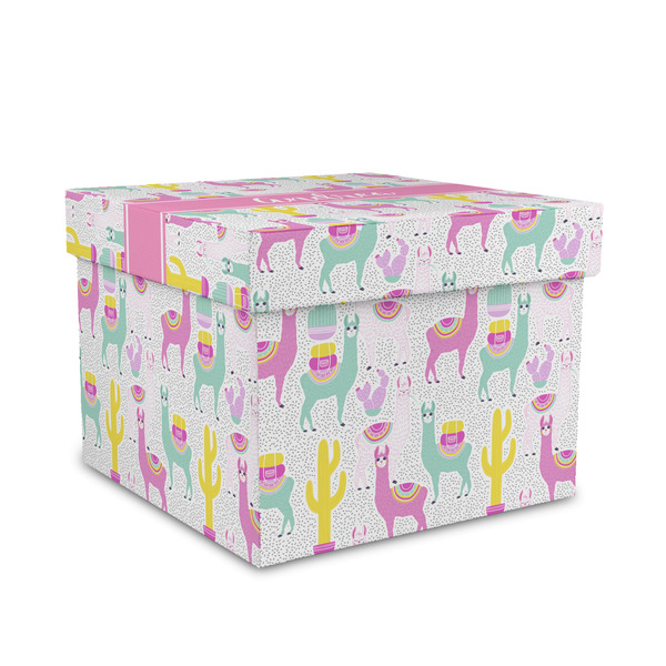 Custom Llamas Gift Box with Lid - Canvas Wrapped - Medium (Personalized)