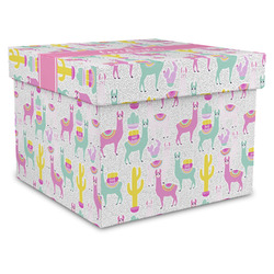 Llamas Gift Box with Lid - Canvas Wrapped - X-Large (Personalized)