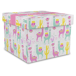 Llamas Gift Box with Lid - Canvas Wrapped - XX-Large (Personalized)