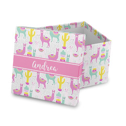 Llamas Gift Box with Lid - Canvas Wrapped (Personalized)