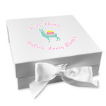Llamas Gift Box with Magnetic Lid - White
