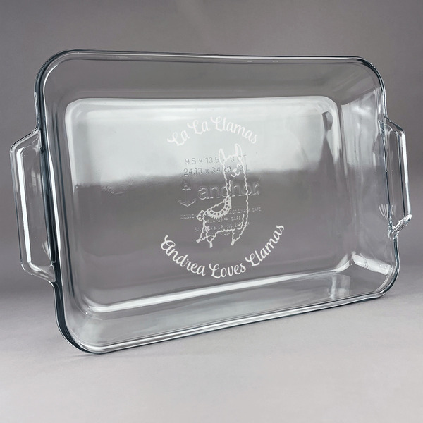 Custom Llamas Glass Baking and Cake Dish (Personalized)