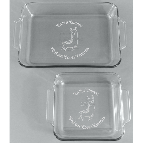 Llamas Glass Baking Dish Set - FRONT