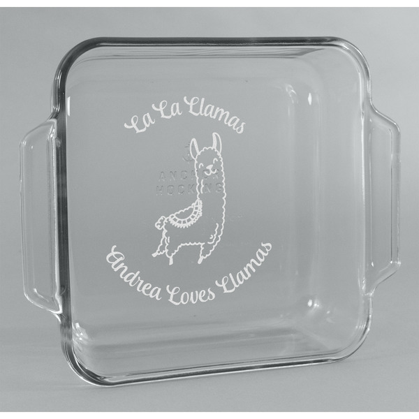 Custom Llamas Glass Cake Dish - 8in x 8in (Personalized)