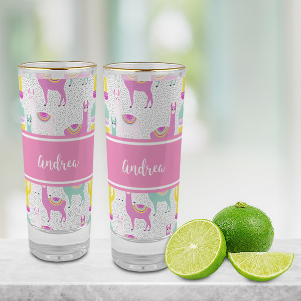 Llamas Glass Shot Glass - 2 oz - LIFESTYLE