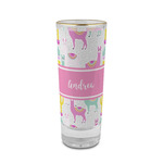 Llamas 2 oz Shot Glass -  Glass with Gold Rim - Single (Personalized)
