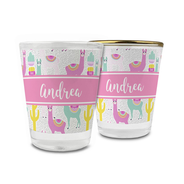 Custom Llamas Glass Shot Glass - 1.5 oz (Personalized)