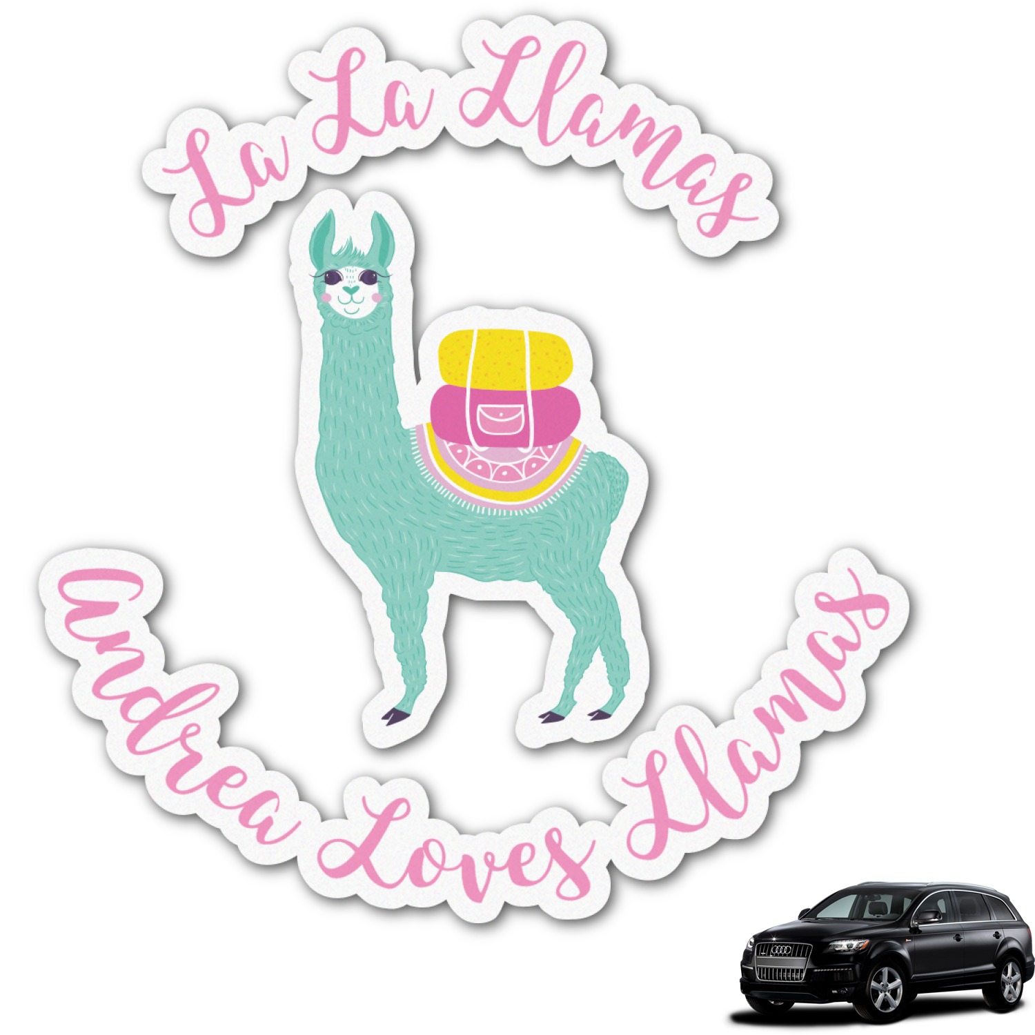 Custom Llamas Graphic Car Decal (Personalized) YouCustomizeIt