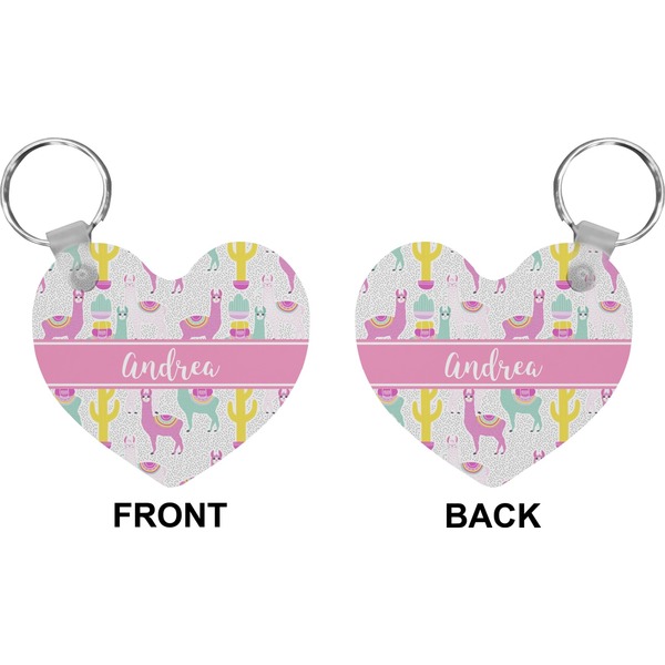 Llamas Heart Keychain (Front + Back)