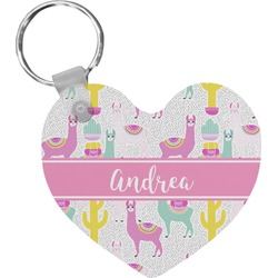 Llamas Heart Plastic Keychain w/ Name or Text