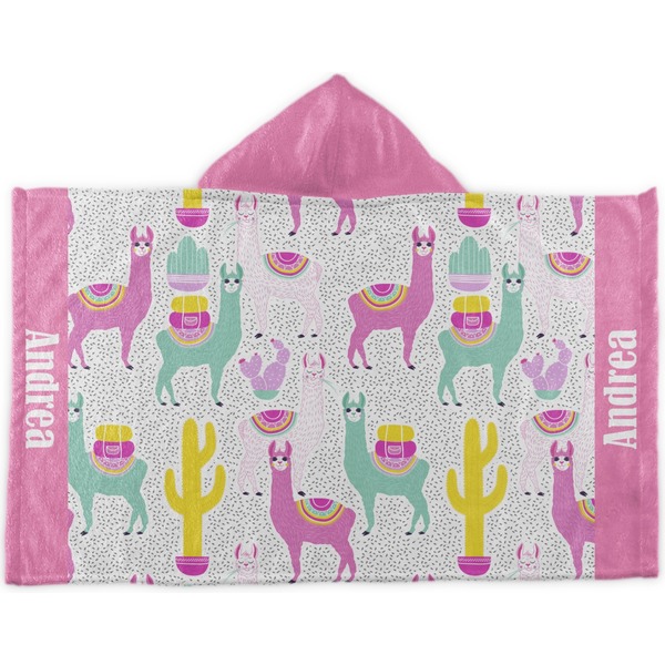 Custom Llamas Kids Hooded Towel (Personalized)