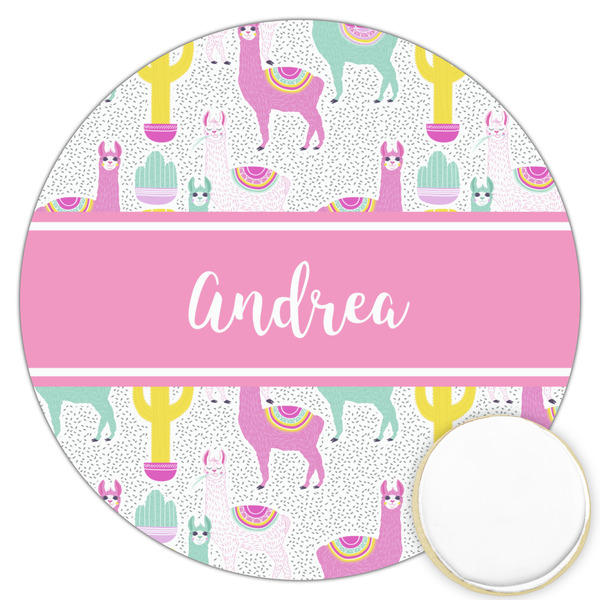 Custom Llamas Printed Cookie Topper - 3.25" (Personalized)