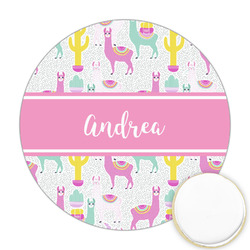 Llamas Printed Cookie Topper - Round (Personalized)