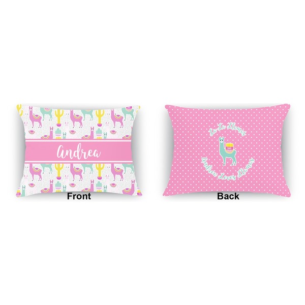 Llamas Indoor Rectangular Burlap Pillow (Front and Back)