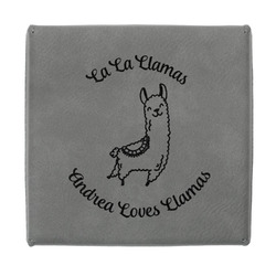 Llamas Jewelry Gift Box - Engraved Leather Lid (Personalized)
