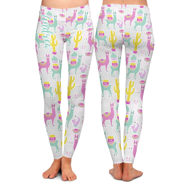 Llamas Ladies Leggings - Front and Back