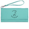 Llamas Ladies Wallet - Leather - Teal - Front View