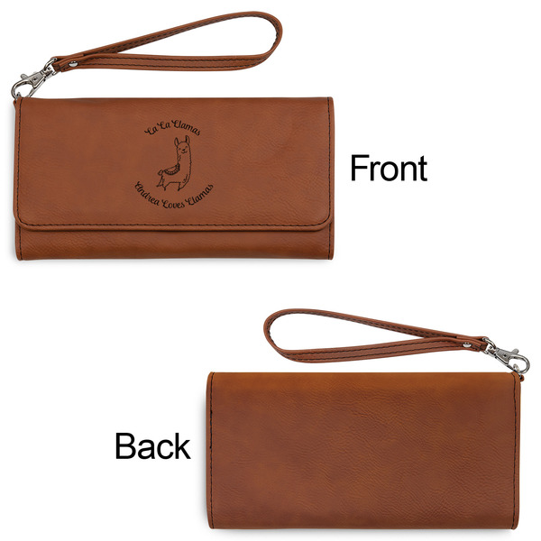 Llamas Ladies Wallets - Faux Leather - Rawhide - Front & Back View
