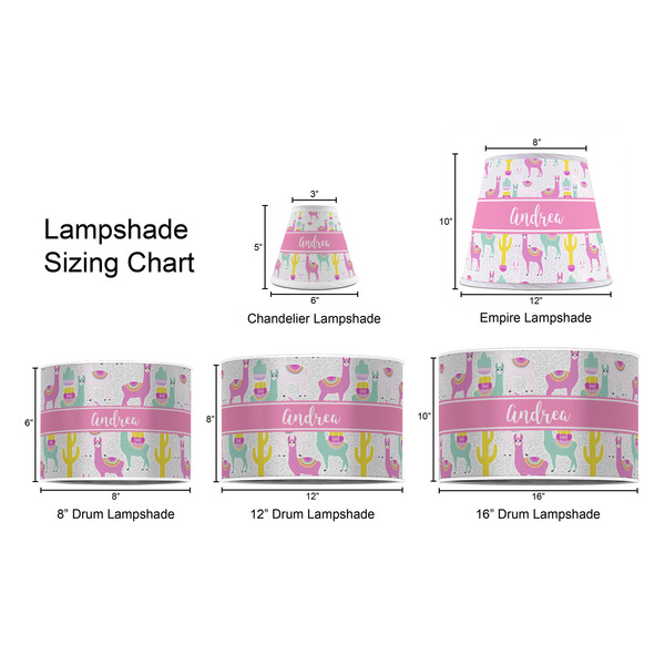 Llamas Lampshade Sizing Chart